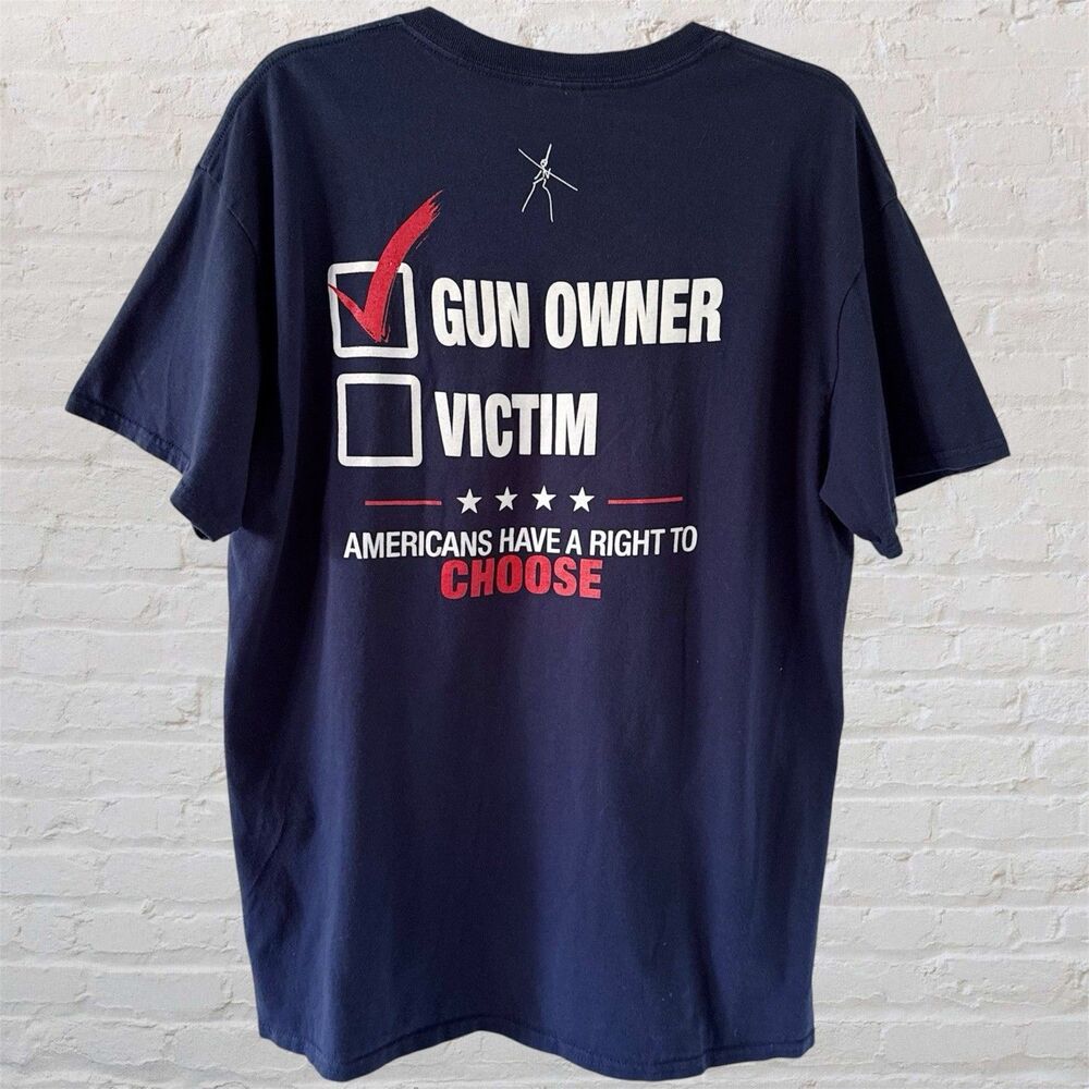 Vintage Ted Nugent Spirit Of The Wild Gun Owner Band Tee Shirt Mens Size L Blue